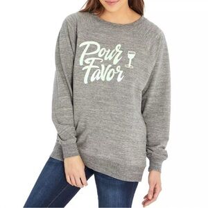NWOT - Wildfox Pour Favor Long Sleeve Sweatshirt in Grey - Size L